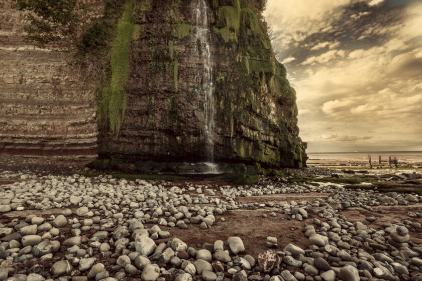 Waterfall at St Audries Bay Beach