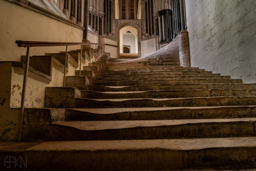 Steps to the Chapter House at Wells Cathedral